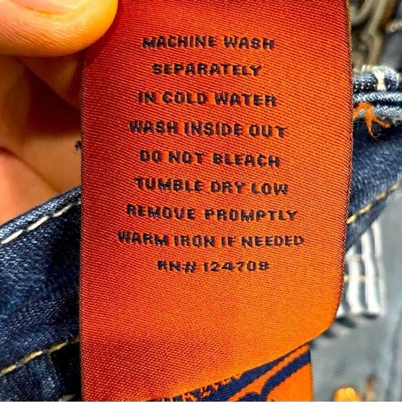 Rock Revival Low Rise Bling Jeans 27x27.5 Distressed Stretch EUC - Picture 9 of 10